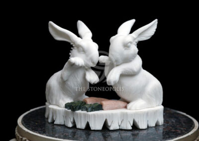 Rabbits Marble Sculpture